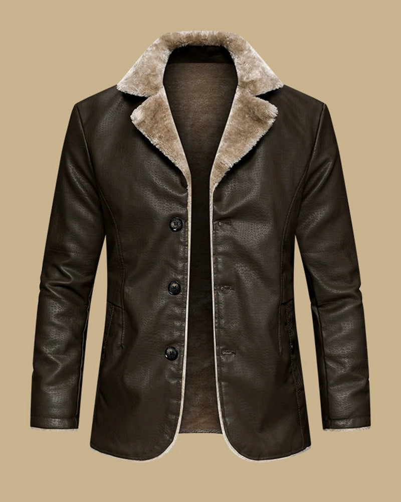 Big & Tall Men's Thickened Large Laps Suit Motorcycle Jacket S-4XL