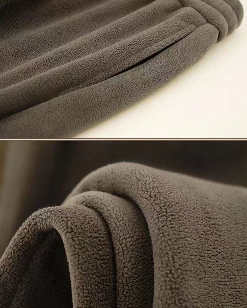 Big & Tall Men's Padded Double-sided Polar Fleece Solid Color Toe Sports Pants M-5XL