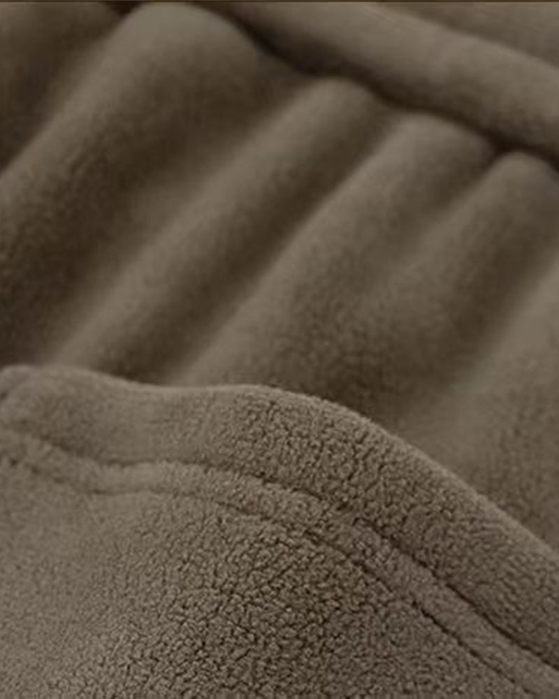 Big & Tall Men's Padded Double-sided Polar Fleece Solid Color Toe Sports Pants M-5XL