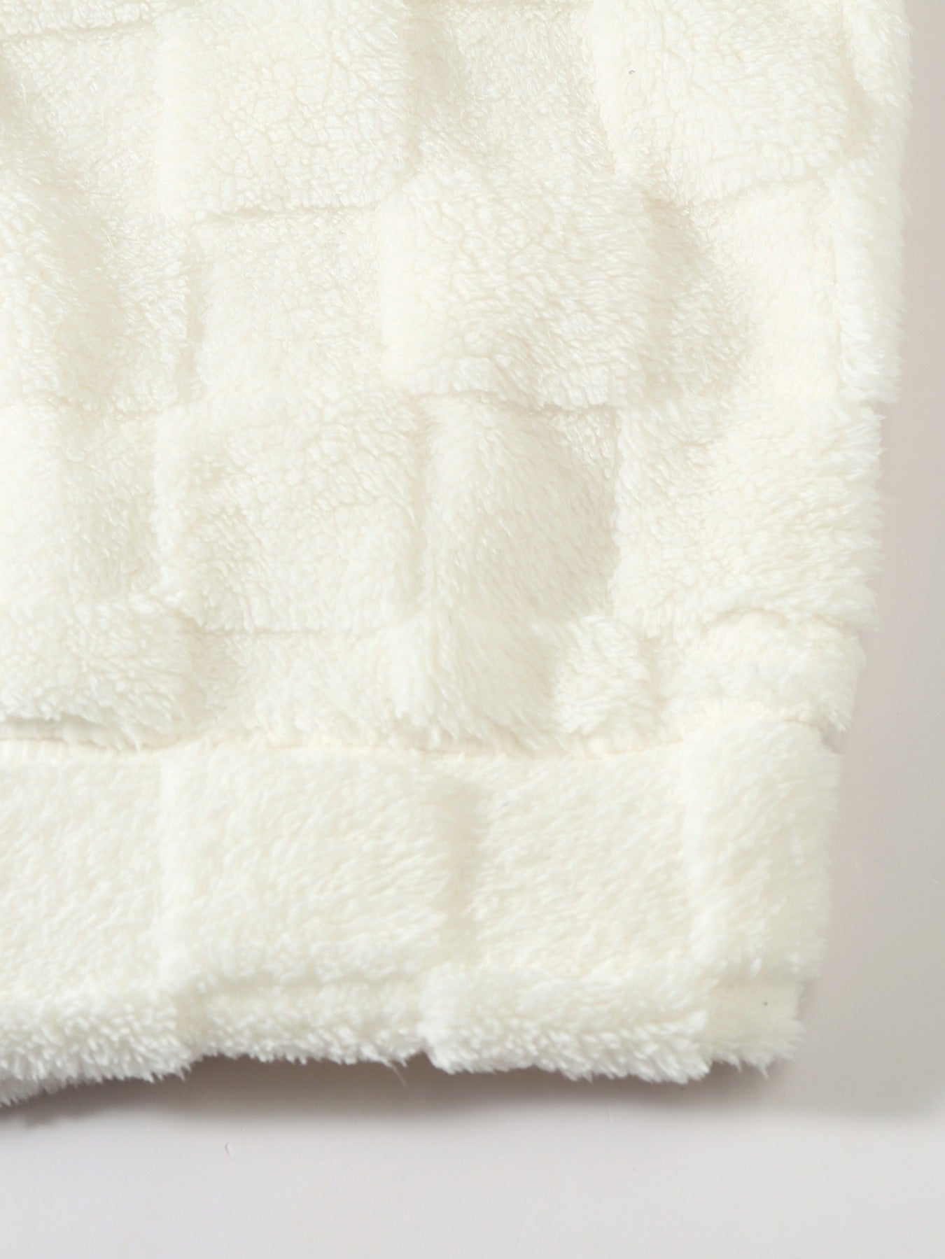 Big & Tall Men's Solid Color Square Plaid Plush Hooded Sweatshirt S-2XL