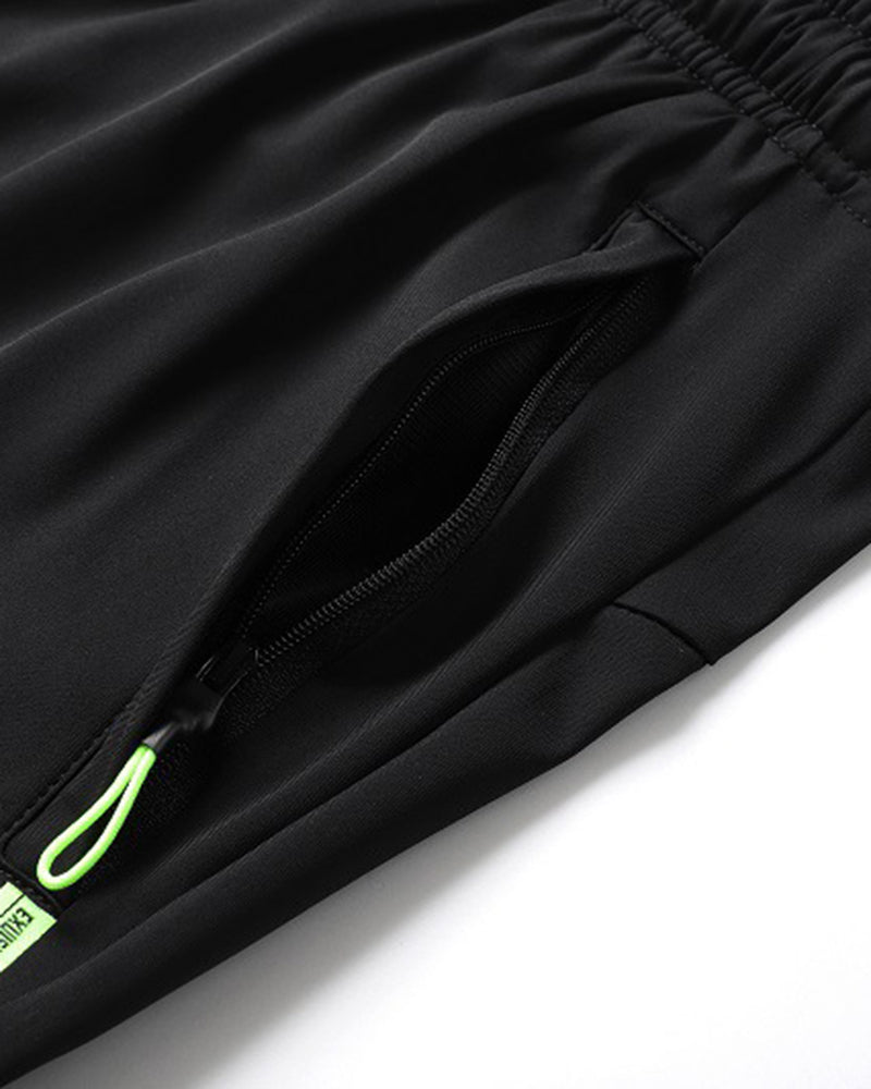 Men's Ice Silk Pants Capri Pants Sports Shorts Summer Stretch Air Conditioning Pants Breathable Loose Trendy All-match Large Size Pants