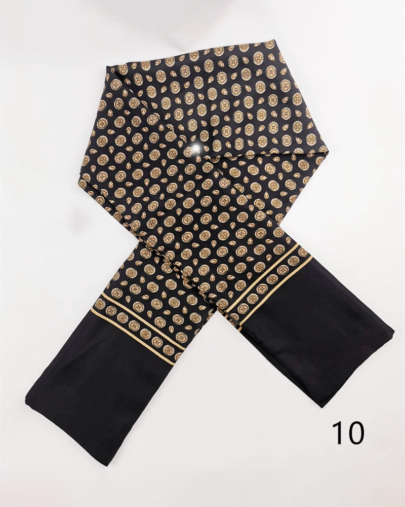 Men's Business British Silk Scarf Washed Velvet Long Scarf Suit Scarf