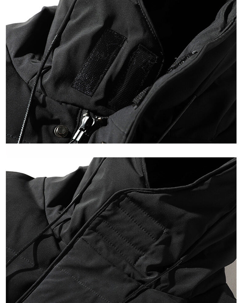 Big & Tall Men's Loose Hooded Padded Medium And Long Coat M-8XL