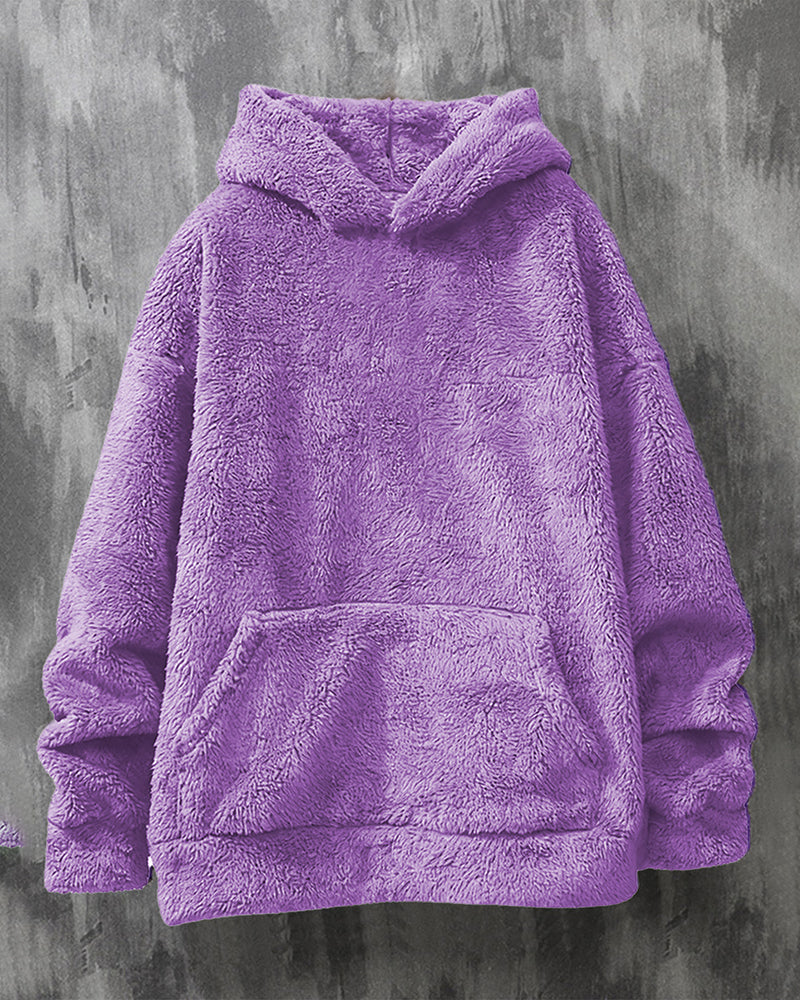 Big & Tall Men's Coral Fleece Hooded Sweater Pants Suit S-2XL