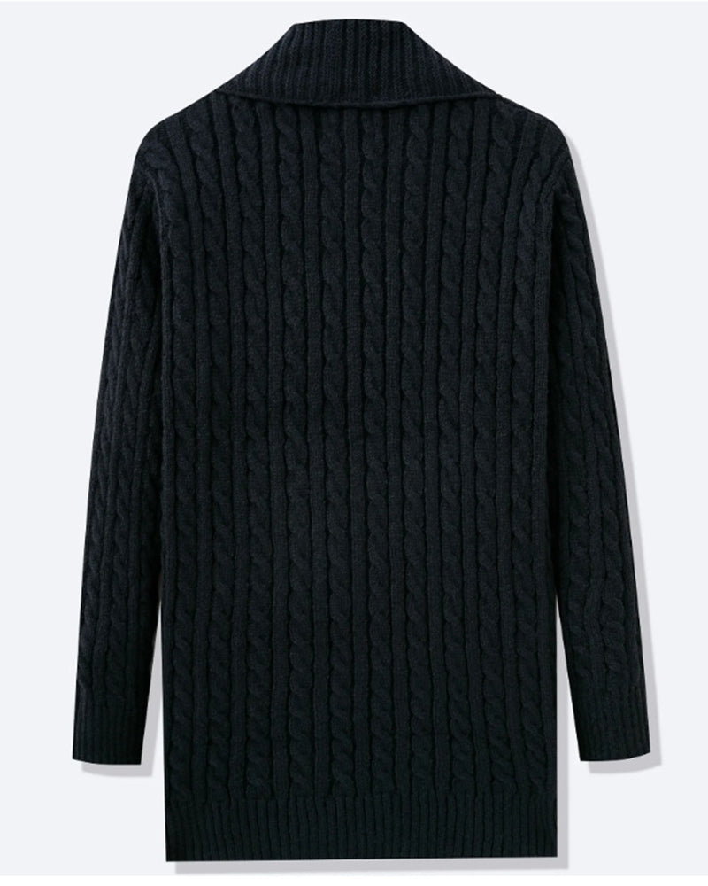 Big & Tall Men's Medium And Long Thick Needle Twist Cardigan Sweater Jacket M-3XL