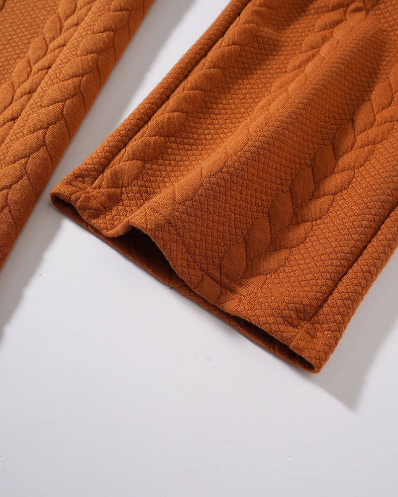 Big & Tall Men's Solid Color Tether Jacquard Knit Straight Pants XS-2XL