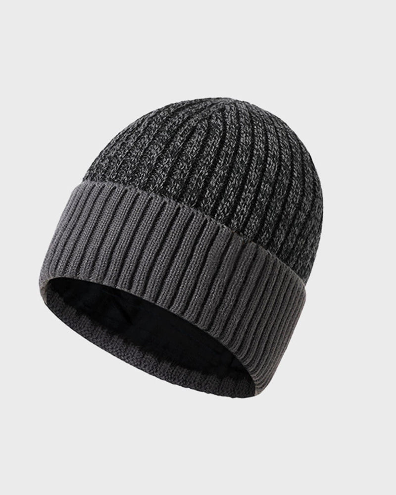 Double-layer Thickened Color Matching All-match Knit Hat