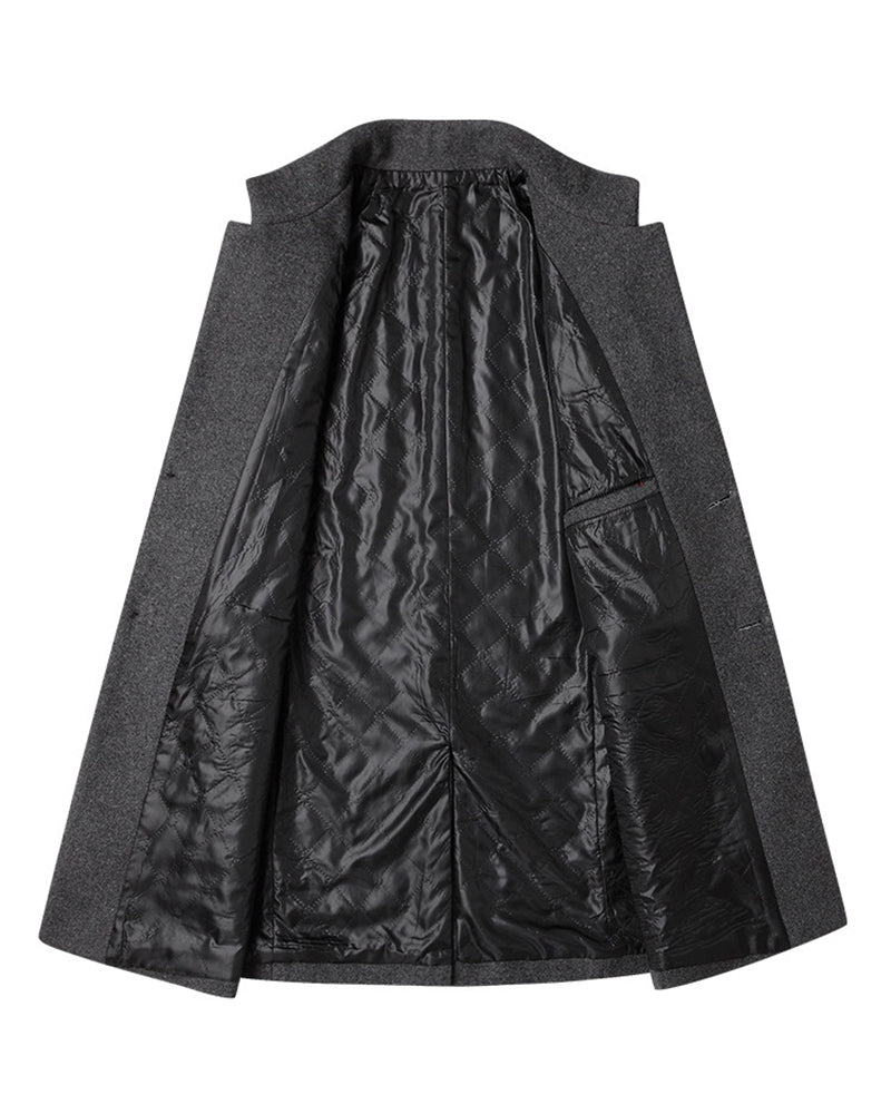 Autumn And Winter Woolen Coat Mid-length Cotton Thickened Coat M-4XL