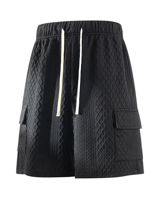 Men's Large Size Polo Shirt Set Breathable/Comfortable/Loose/Jacquard/High Fashion Summer New Casual Trendy Short Sleeve Shorts Two-piece Set