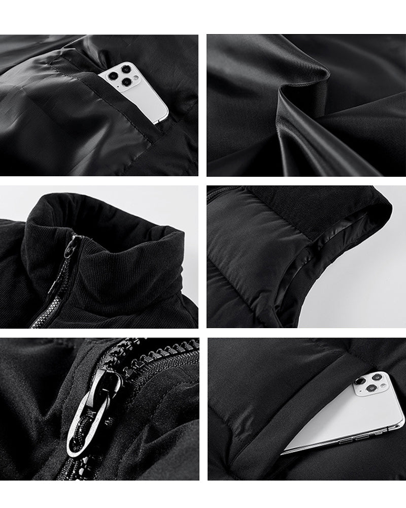 Big & Tall Men's Corduroy Colorblock Collar Vest Jacket S-5XL