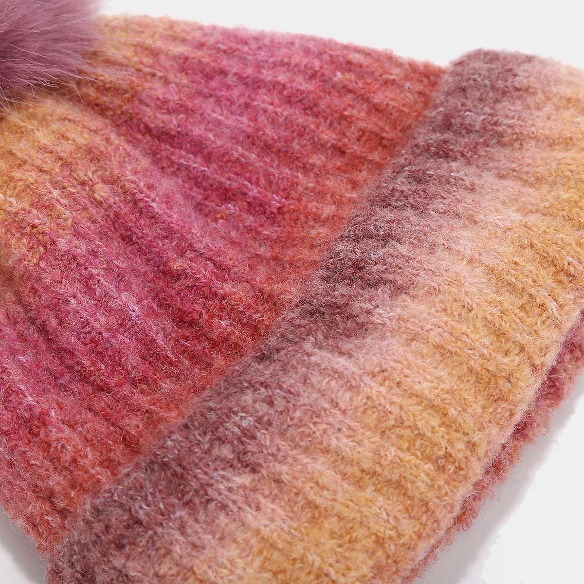 Tie-dyed Wool Hat Scarf Gloves Knitted Suit