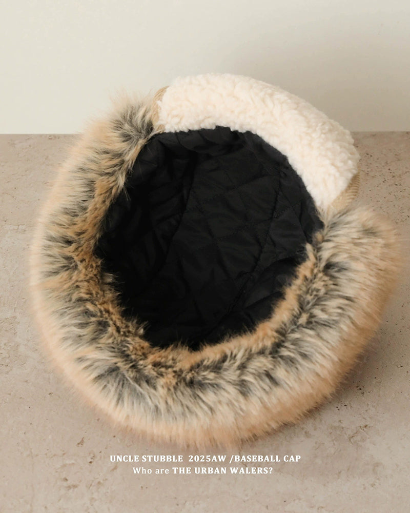 Thickened Lamb Fleece Ear Protection Flying Hat Unisex