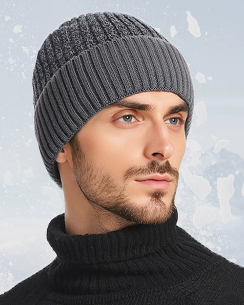 Double-layer Thickened Color Matching All-match Knit Hat