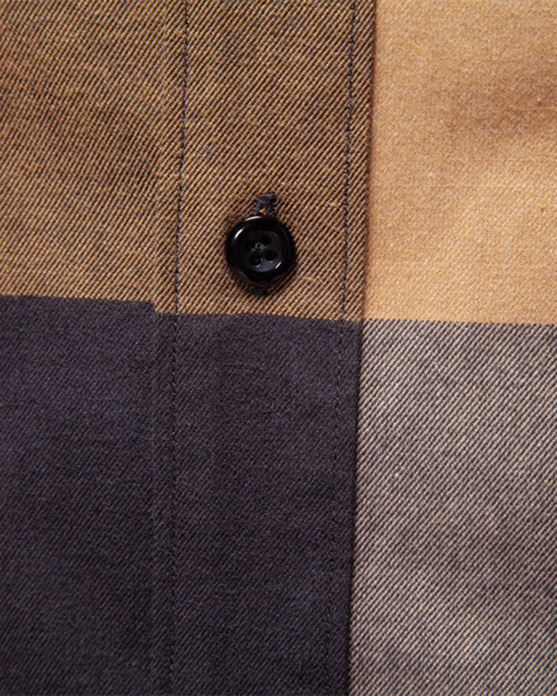 Big & Tall Men's Business Check Cotton Long Sleeve Shirt S-2XL