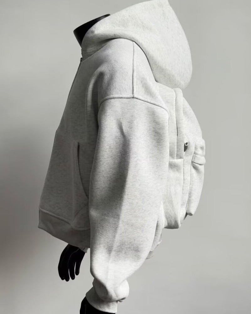 Big & Tall Men's Design Three-dimensional Schoolbag Sports Hooded Sweater M-3XL