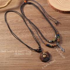 Vintage Braided Rope Beaded Multilayer Necklace Men's And Women's Accessories