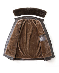 Big & Tall Men's Warm Padded Lapel Fur Collar Detachable Jacket Coat M-3XL