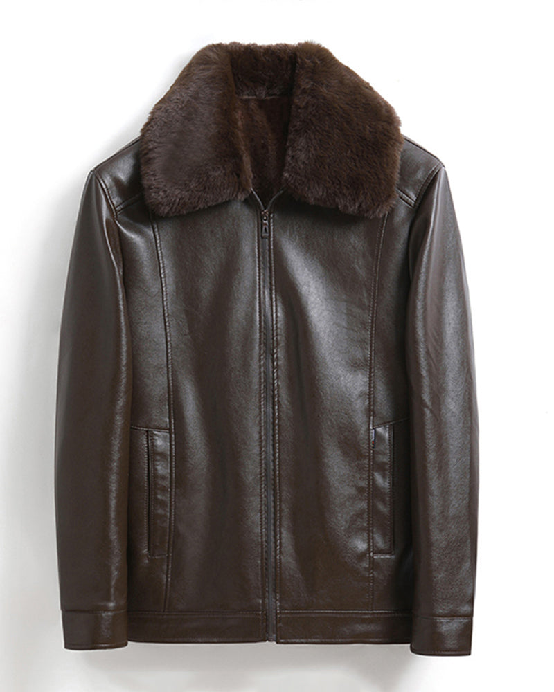 Big & Tall Men's Warm Padded Lapel Fur Collar Detachable Jacket Coat M-3XL