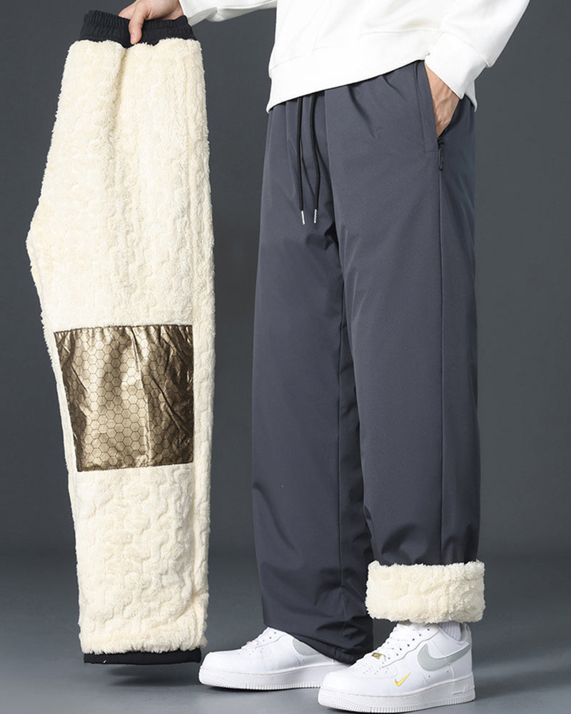 Big & Tall Men's Graphene Knee Pads Thickened Windproof Warm Pants M-5XL