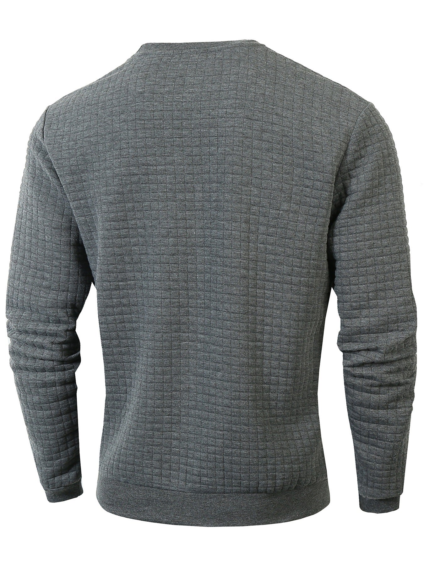 Big & Tall Men's Slim Fit Solid Color Crewneck Long Sleeve Small Square Casual Base Wear S-3XL