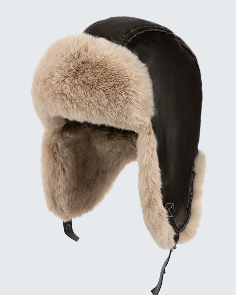 PU Thick Warm Ear Protection Cap