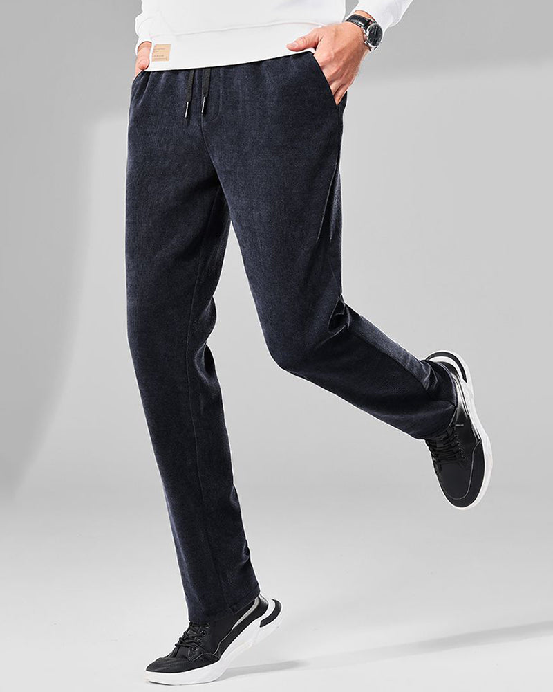 Big & Tall Men's Solid Color Thickened Loose Sports Pants Sweatpants M-5XL