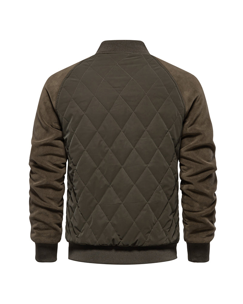 Big & Tall Men's Thickened Jacket Raglan Sleeve Quilted Jacket S-2XL