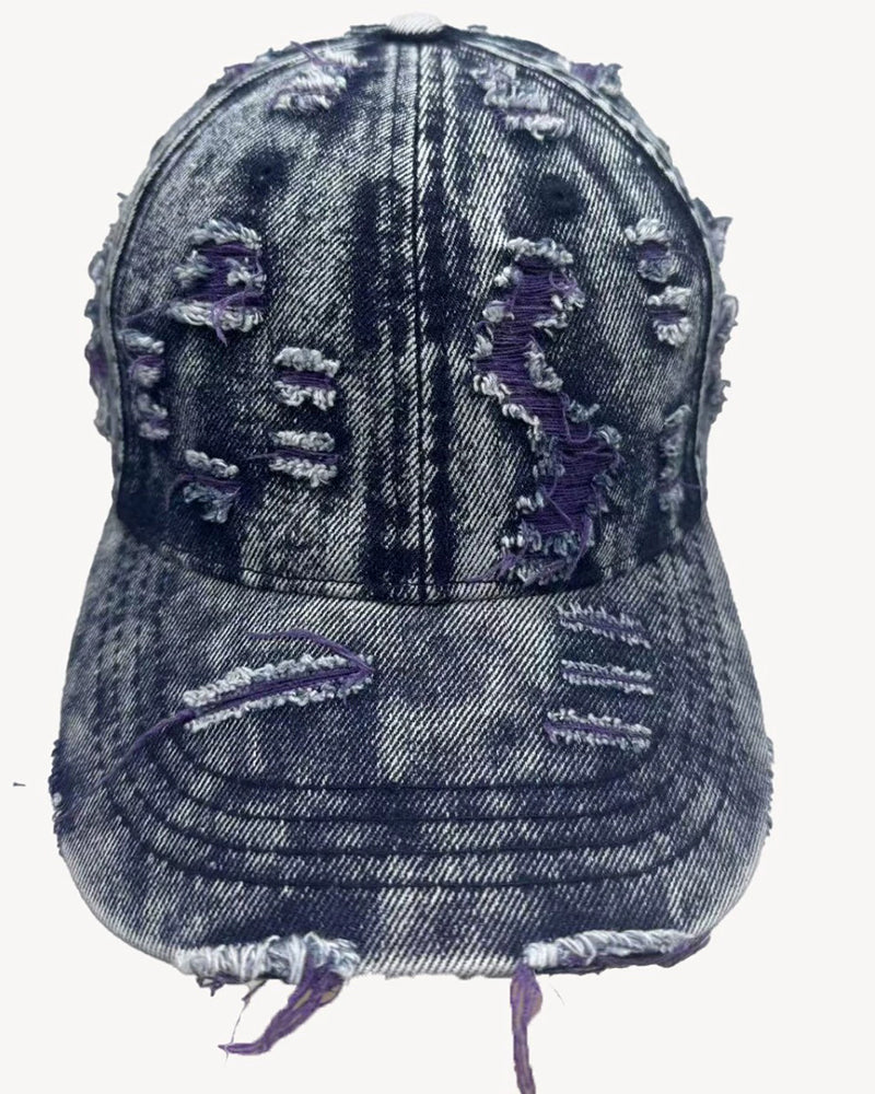 Personalized Washed Denim Hole Vintage Cap