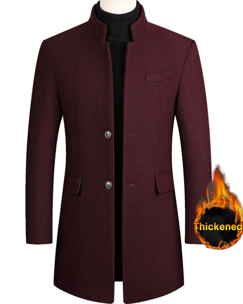 Autumn And Winter Woolen Coat Mid-length Cotton Thickened Coat M-4XL