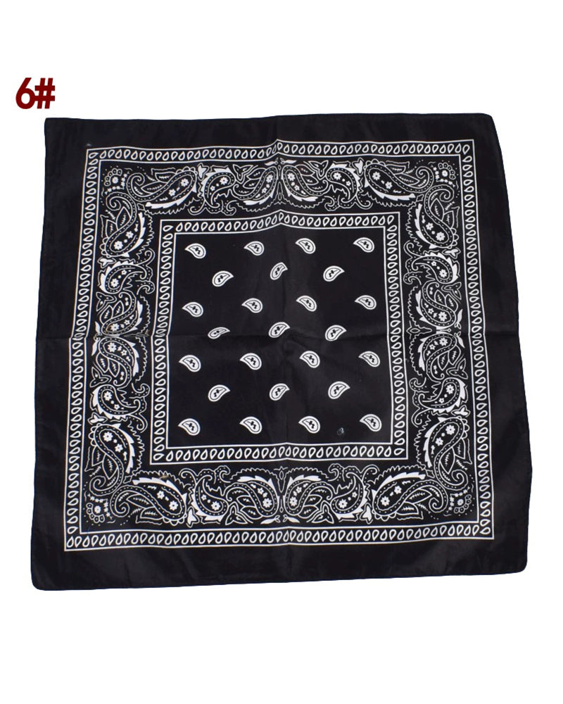 Cashew Flower Paisley Pattern Hip Hop Multifunctional Printed Small Square Scarf