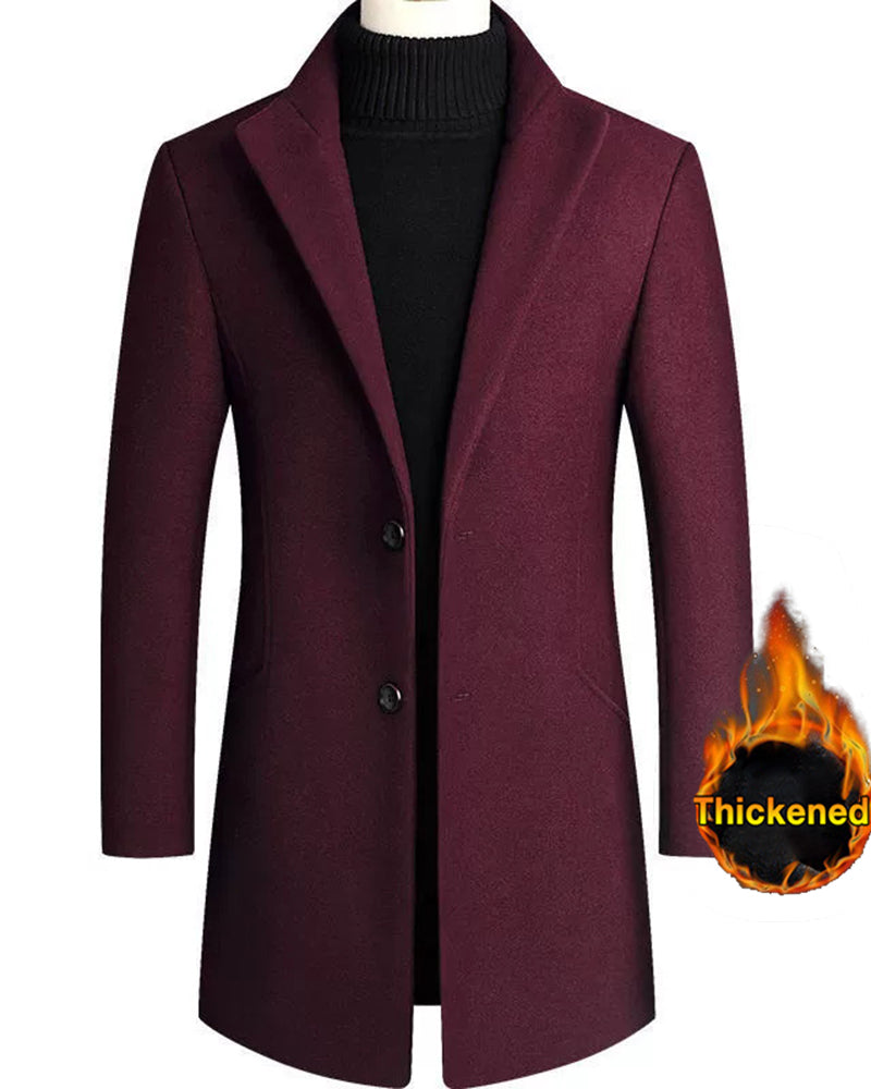 Autumn And Winter Woolen Coat Mid-length Cotton Thickened Coat M-4XL