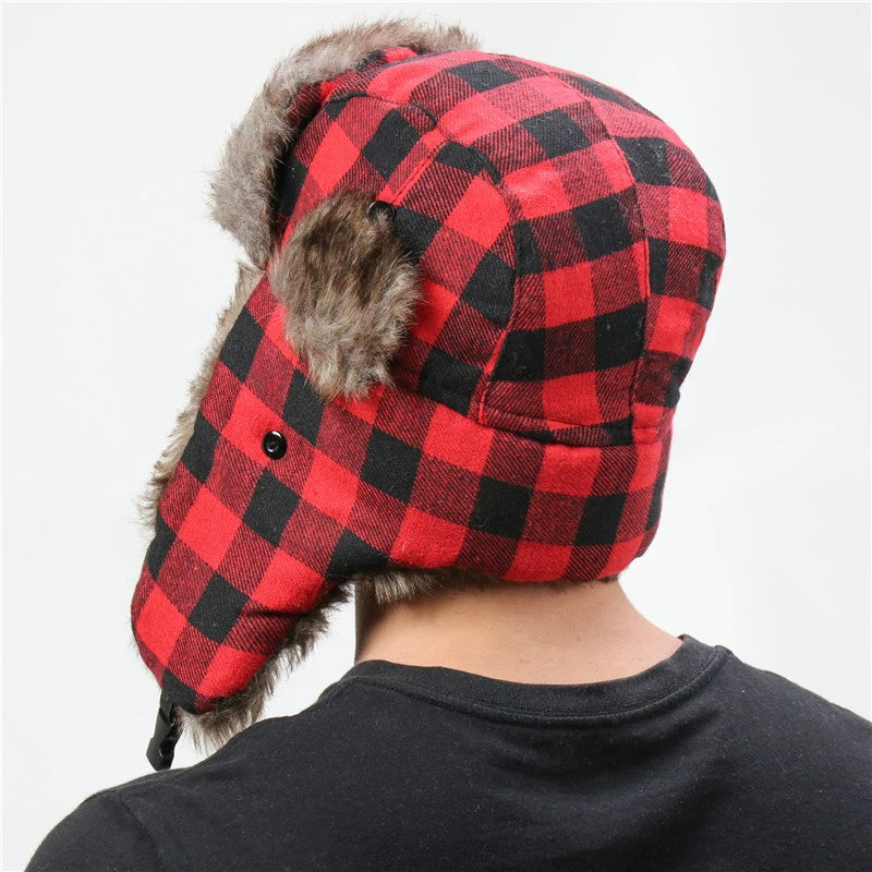Check Thickened Outdoor Ear Protection Pilot Cap