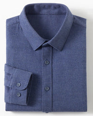 Big & Tall Men's Wool Blend Twill Long Sleeve Shirt Machine Washable Wrinkle Resistant S-4XL