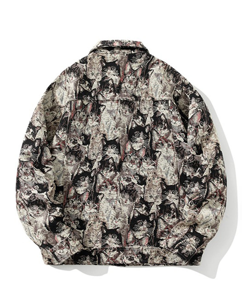 Big & Tall Men's Embroidered Denim Jacket Coat M-4XL