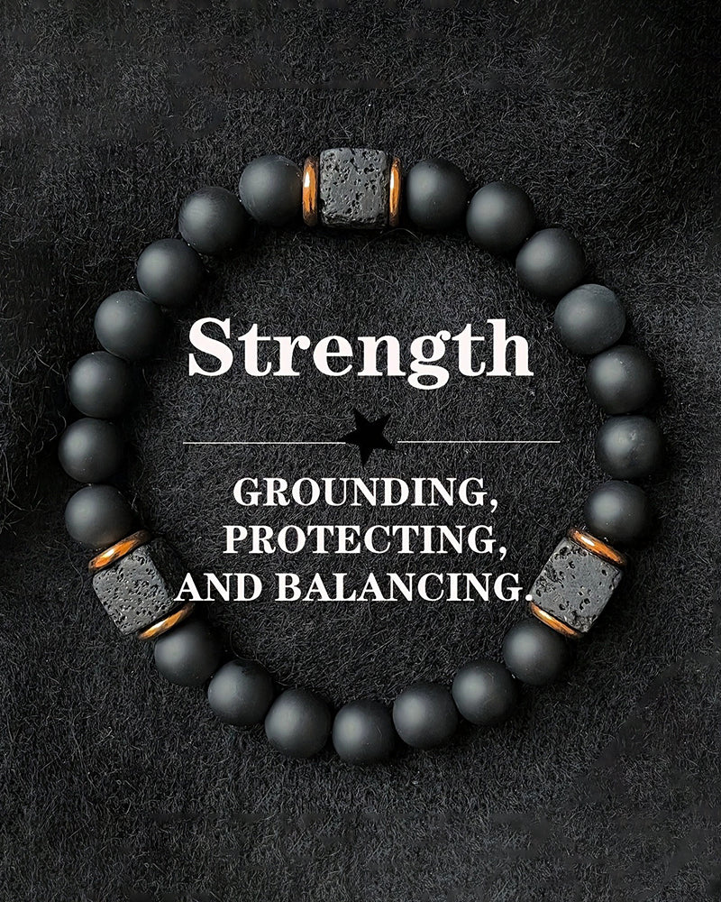 Volcanic Stone Bracelet Square Black Onyx Energy Bracelet