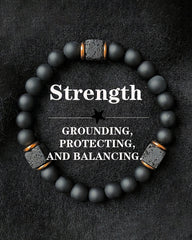 Volcanic Stone Bracelet Square Black Onyx Energy Bracelet