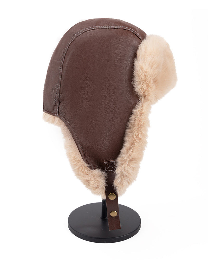 PU Thick Warm Ear Protection Cap