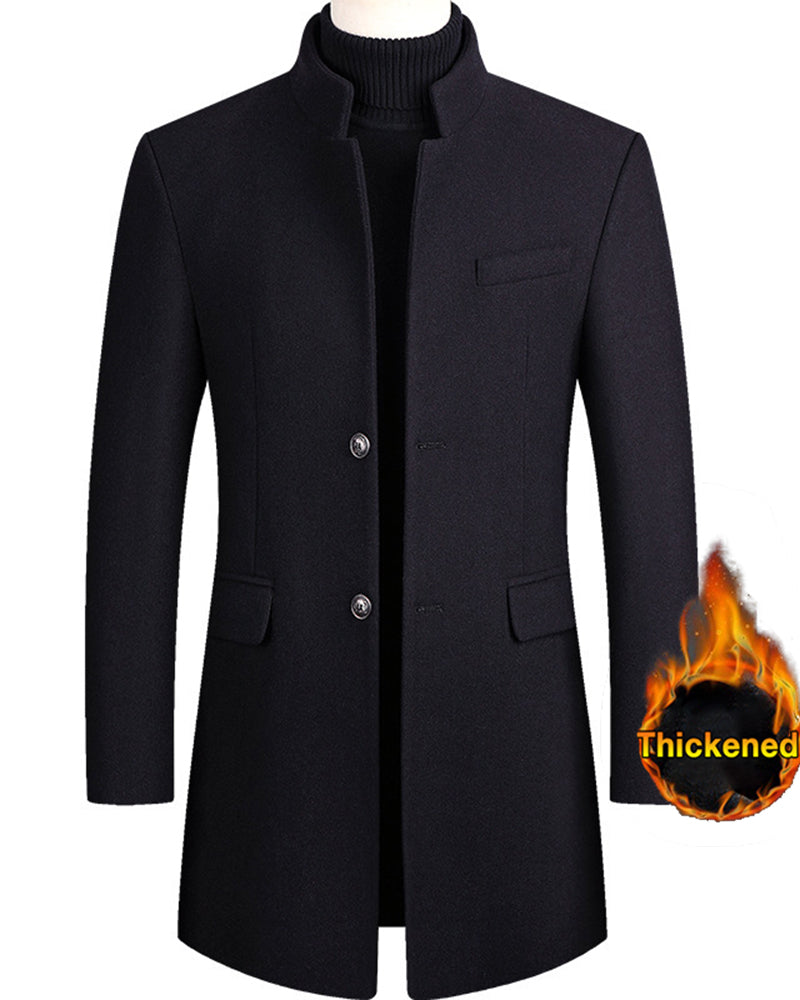Autumn And Winter Woolen Coat Mid-length Cotton Thickened Coat M-4XL