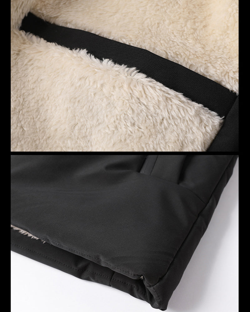 Solid Color Thickened Lamb Fleece Cotton-padded Jacket L-8XL