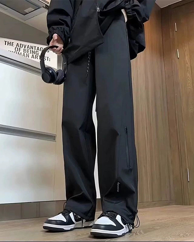 Big & Tall Men's Waterproof Charge Soft Shell Thickened Loose Straight Leg Pants M-5XL