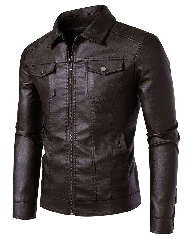 Big & Tall Men's Leather Plus Velvet Padded Motorcycle Jacket Coat M-5XL