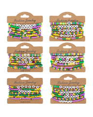 Mardi Gras Carnival Love Soft Pottery Beaded Party Bracelet