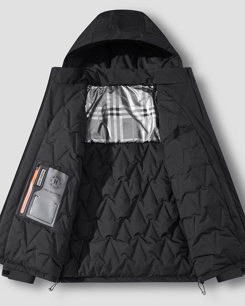 Big & Tall Men's Graphene Down Hooded Cotton-padded Jacket Coat L-6XL