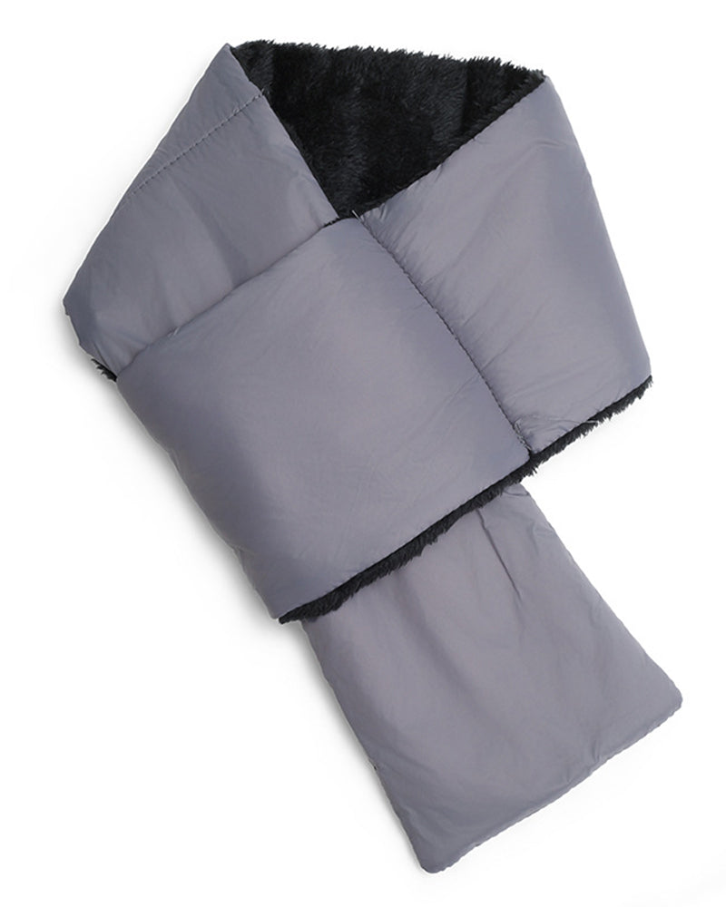 Water-repellent Solid Color Down Portable Storage Scarf
