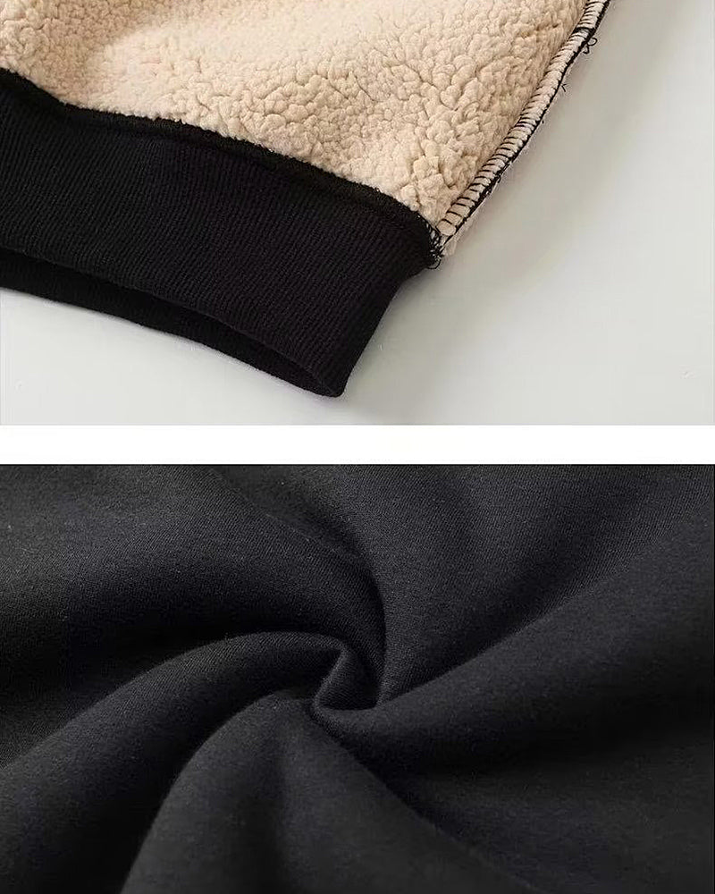 Big & Tall Men's Classic Solid Color Padded Lambswool Crew Neck Sweater M-5XL