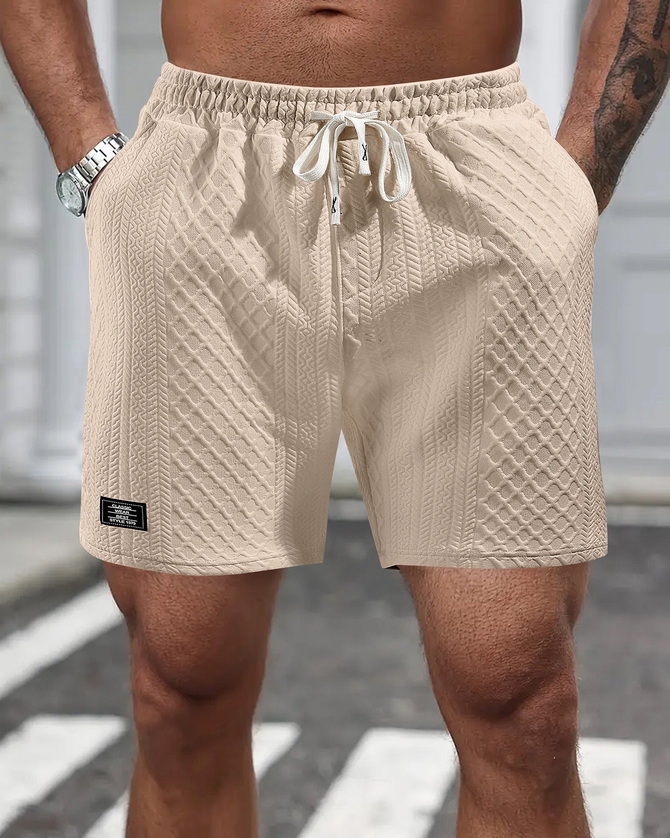 Men's Foreign Trade Men's Casual Drawstring Jacquard Outdoor Sports Shorts Loose Comfortable