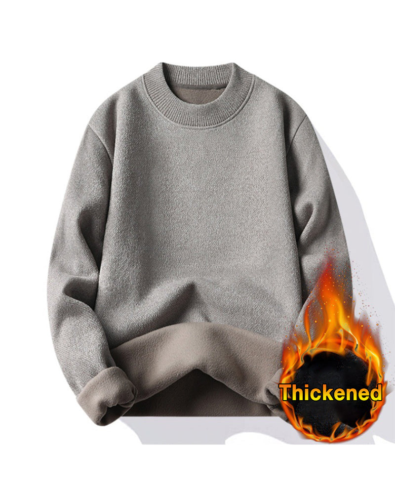 Big & Tall Men's Chenille One-piece Velvet Crew Neck Padded Sweater L-4XL