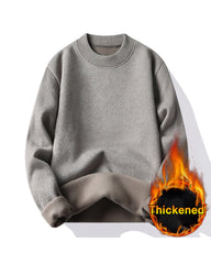 Big & Tall Men's Chenille One-piece Velvet Crew Neck Padded Sweater L-4XL