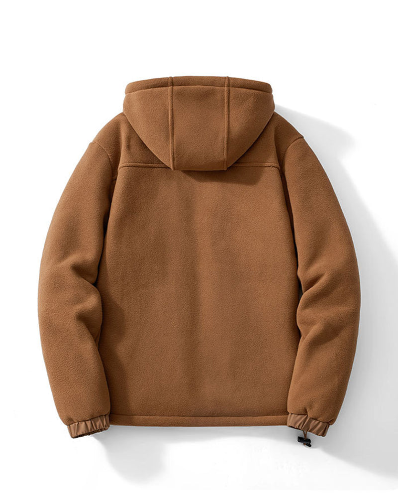 Big & Tall Men's Casual Lambskin Thickened Hooded Jacket Coat M-5XL