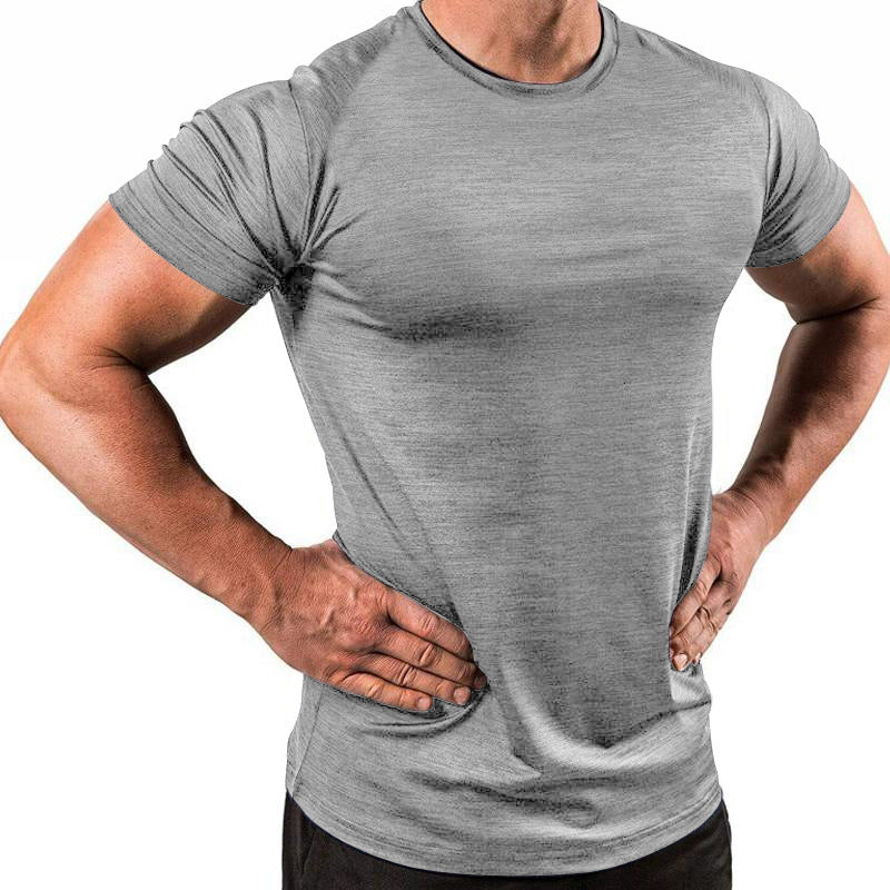 S-3XL Men's Crewneck Top Quick-drying Sports Short-sleeved T-shirt